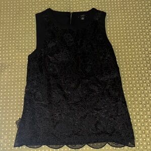 Ann Taylor Black Floral Lace Blouse